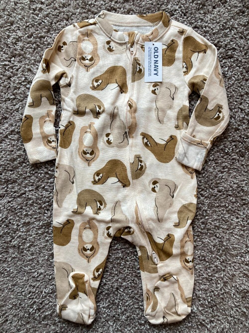 Old Navy Sloth Footie Pjs Size 3mo